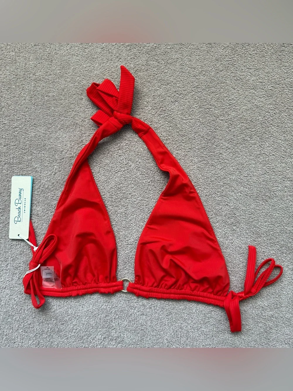 NEW - BEACH BUNNY - Georgia Halter Swim Top - RED - Picture 2 of 7